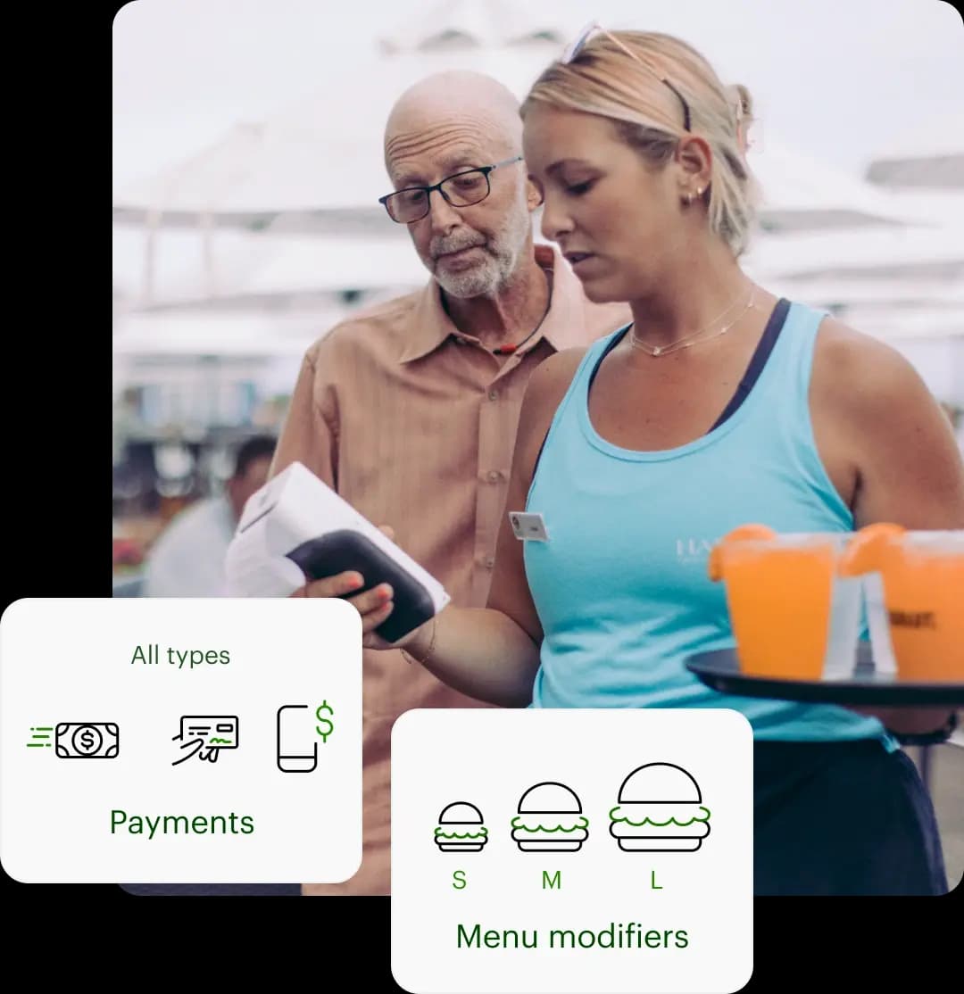 Clover handheld ordering and payment workflow